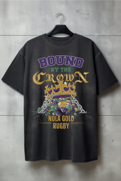 bound by the crown nola gold rugby tshirt